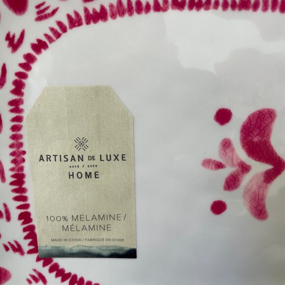 ARTISAN DE LUXE Pink White Melamine Oblong Serving Tray Platter 7 x 15 NEW - Picture 8 of 13